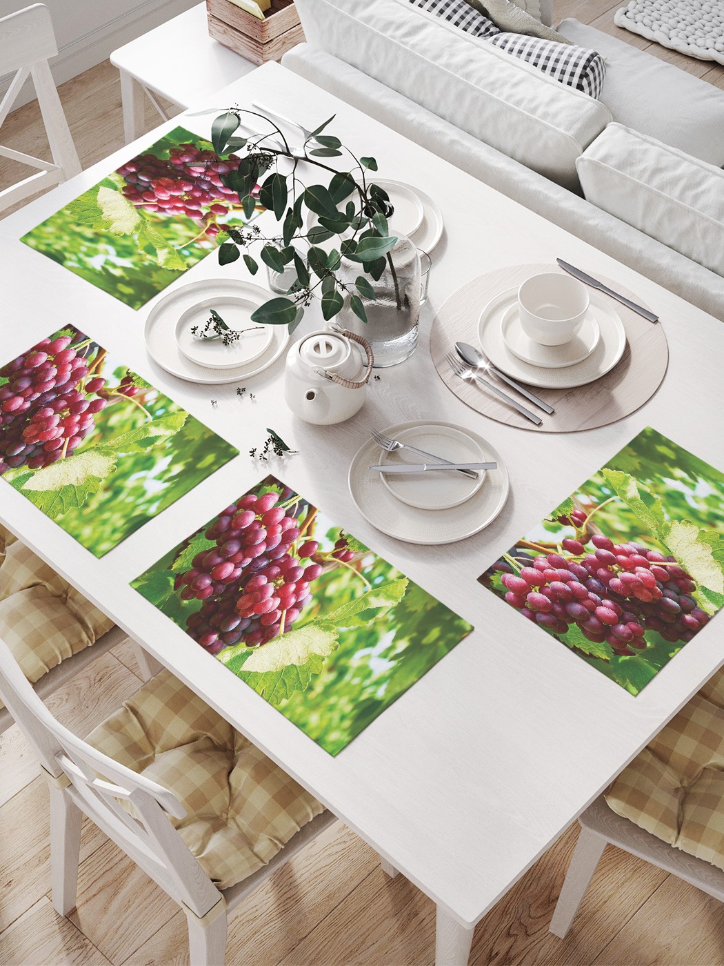 

np_86209 МУЛЬТИ Комплект салфеток с фотопринтом 46x32 см 4 шт., Зеленый;белый;фиолетовый
