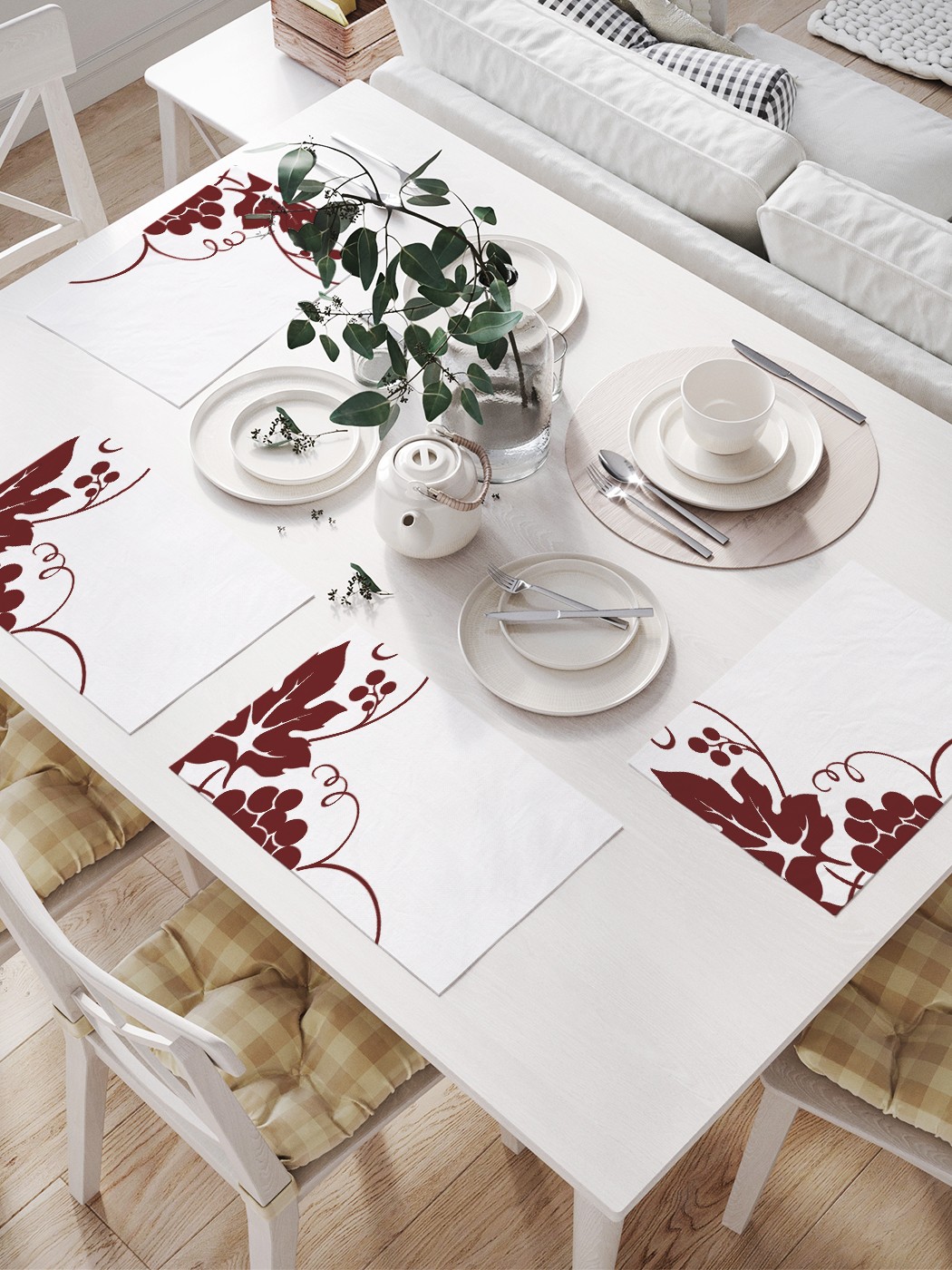 

np_86201 МУЛЬТИ Комплект салфеток с фотопринтом 46x32 см 4 шт., Красный;белый