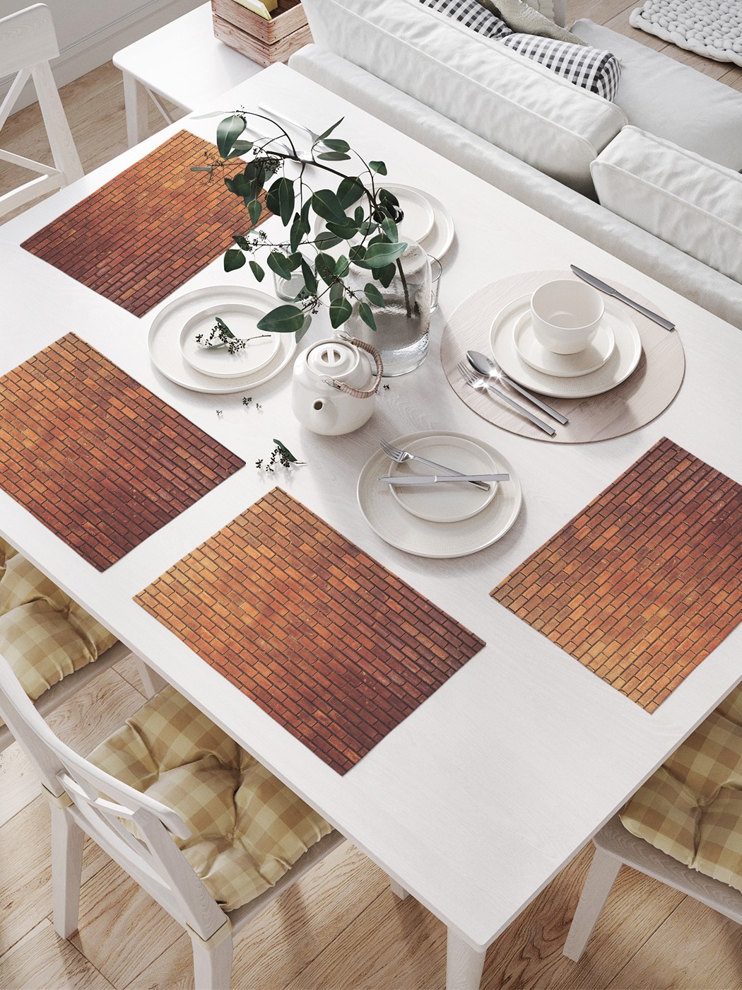 

np_85308 МУЛЬТИ Комплект салфеток с фотопринтом 46x32 см 4 шт., Коричневый
