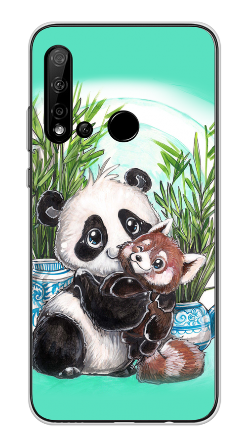 

Чехол Awog на Huawei Nova 5i "Друзья зверята", Голубой;белый;черный, 69850-2