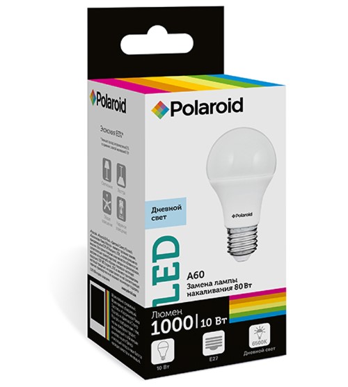 

Светодиодная лампа Polaroid 220V A60 10W 6500K E27 1000lm