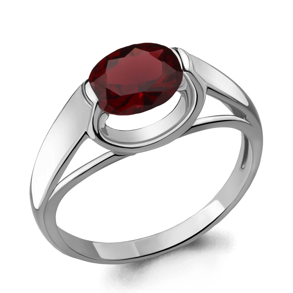 

Кольцо из серебра с гранатом р. 17,5 Aquamarine 6914803_925_р, 6914803_925_р