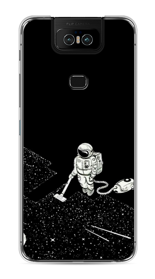 

Чехол Awog на Asus Zenfone 6 ZS630KL "Космонавт с пылесосом", Белый, 43950-4