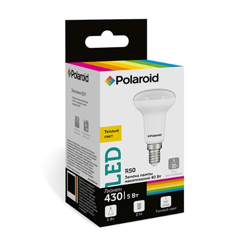 

Светодиодная лампа Polaroid 220V R50 5W 3000K E14 430lm