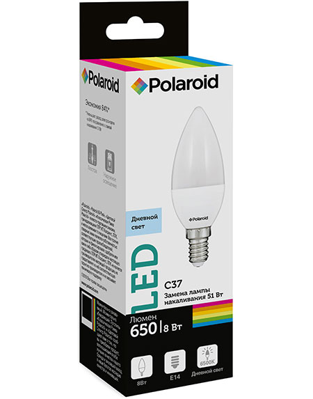 

Светодиодная лампа Polaroid 220V C37 8W 6500K E14 650lm