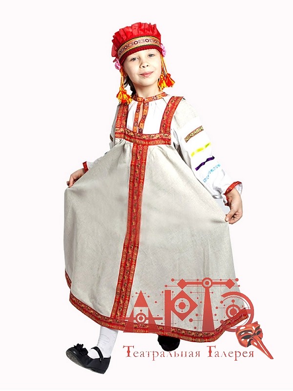 

Сарафан детский лен (Цв: Не определён Размер: 8 лет), Красный