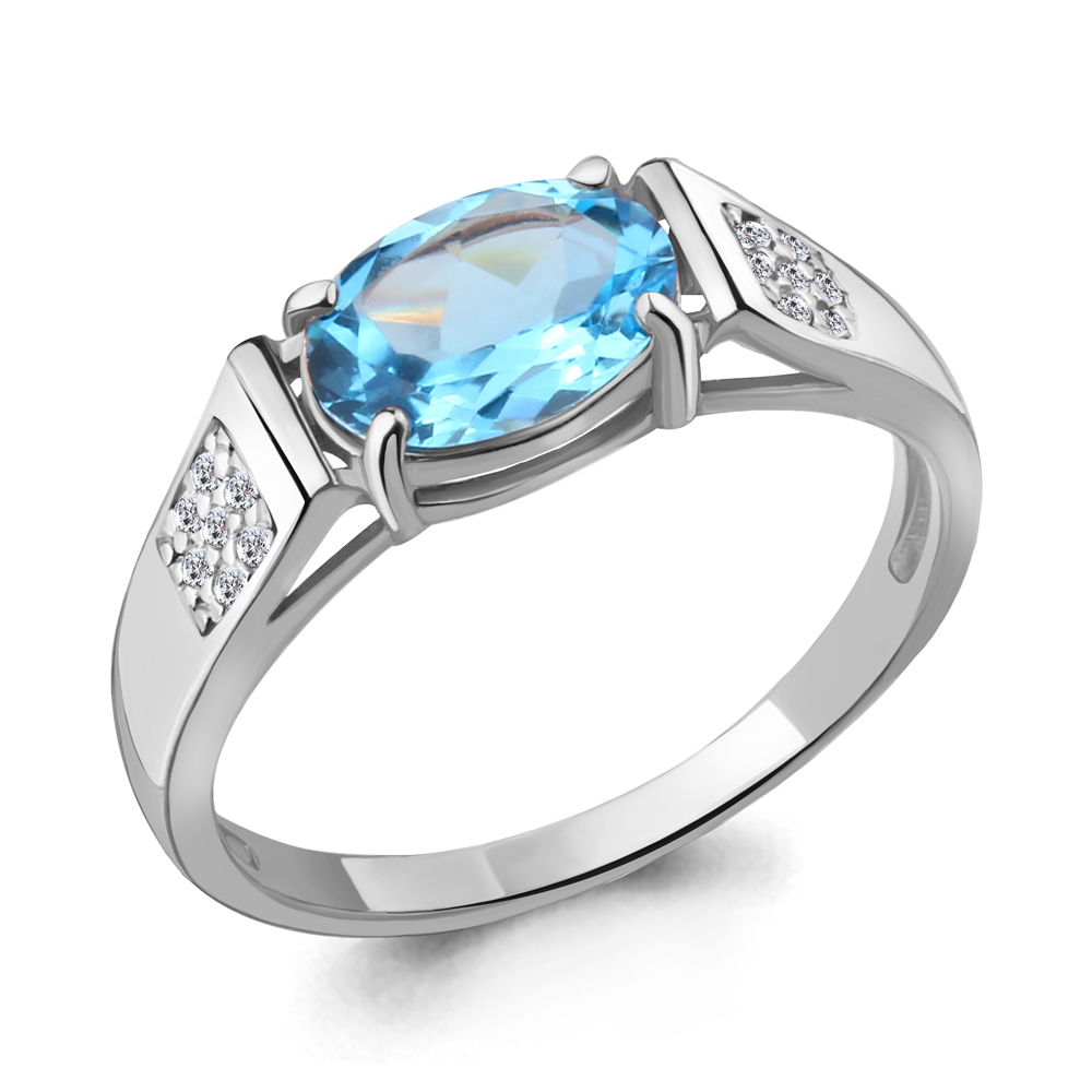 

Кольцо из серебра с топазом р. 16,5 Aquamarine 6914605А_925_р, 6914605А_925_р