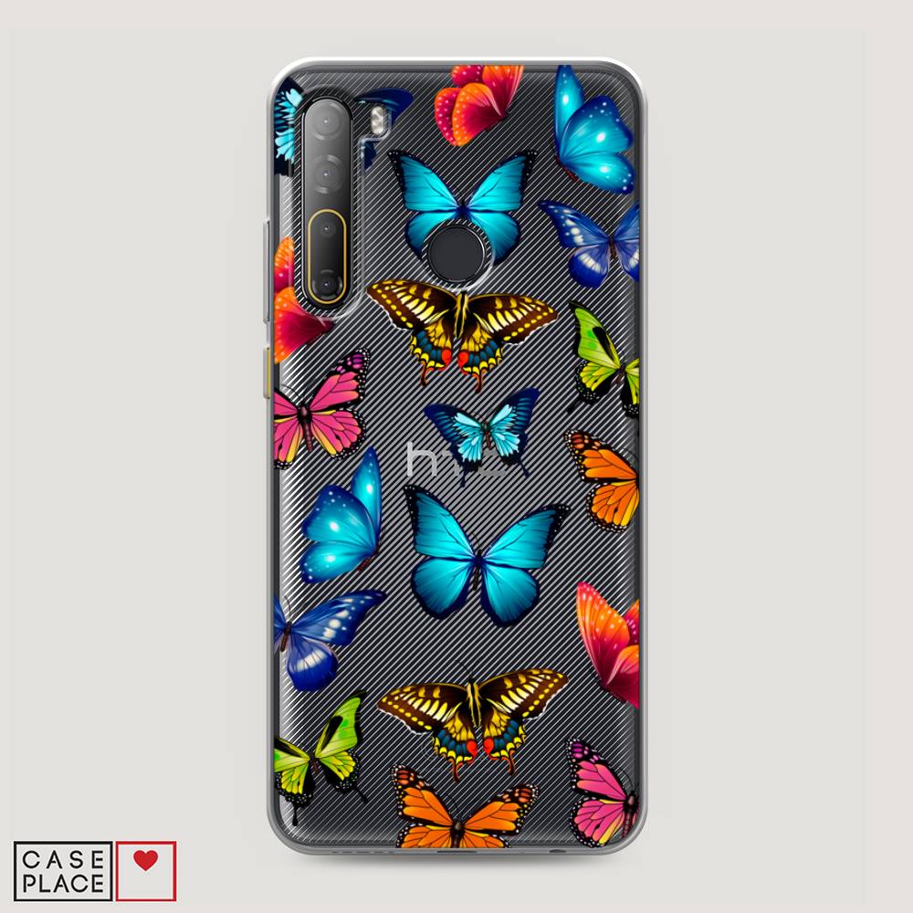 фото Чехол awog "разные бабочки" для htc desire 20 pro