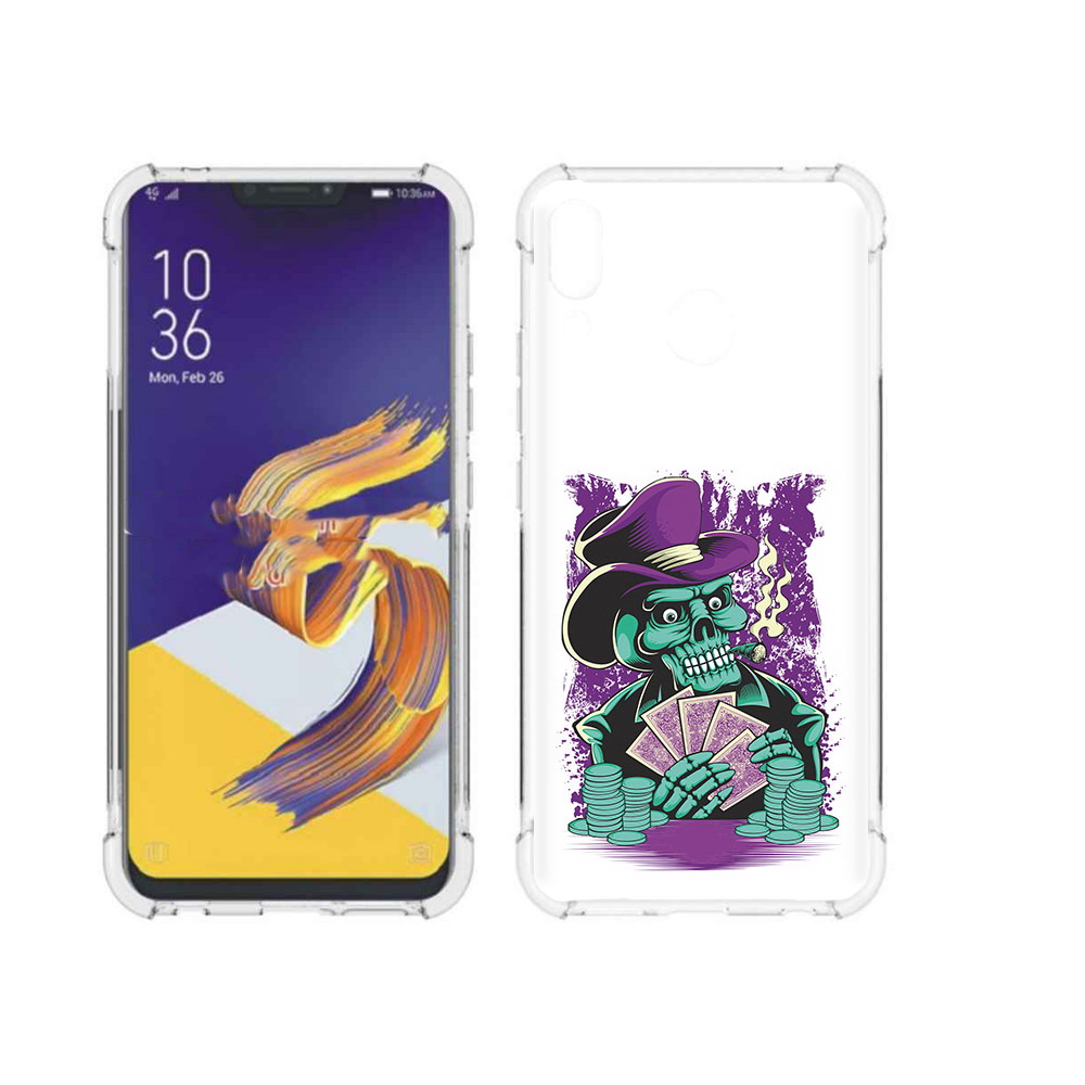 

Чехол MyPads Tocco для Asus ZenFone 5 зеленый череп с картами, Прозрачный, Tocco