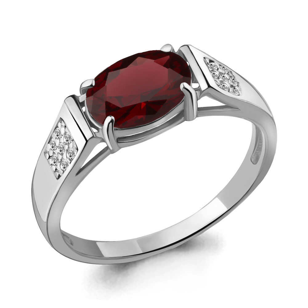 

Кольцо из серебра с гранатом р. 18 Aquamarine 6914603А_925_р, 6914603А_925_р