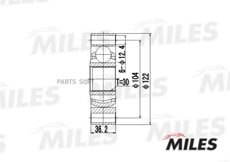 Шрус Miles Ga10018 Шрус Mb W638 2.0d/2.2d 99-03 Внутр. Miles арт. GA10018