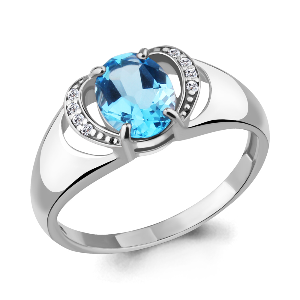 

Кольцо из серебра с топазом р.  Aquamarine 6914505А_925_р, 6914505А_925_р