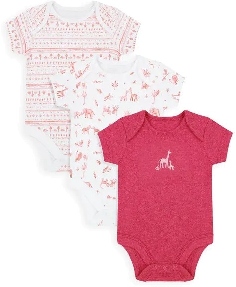 Боди (3 шт) Mothercare Bodysuit (3 Pcs) MC-YC183, розовый, 86