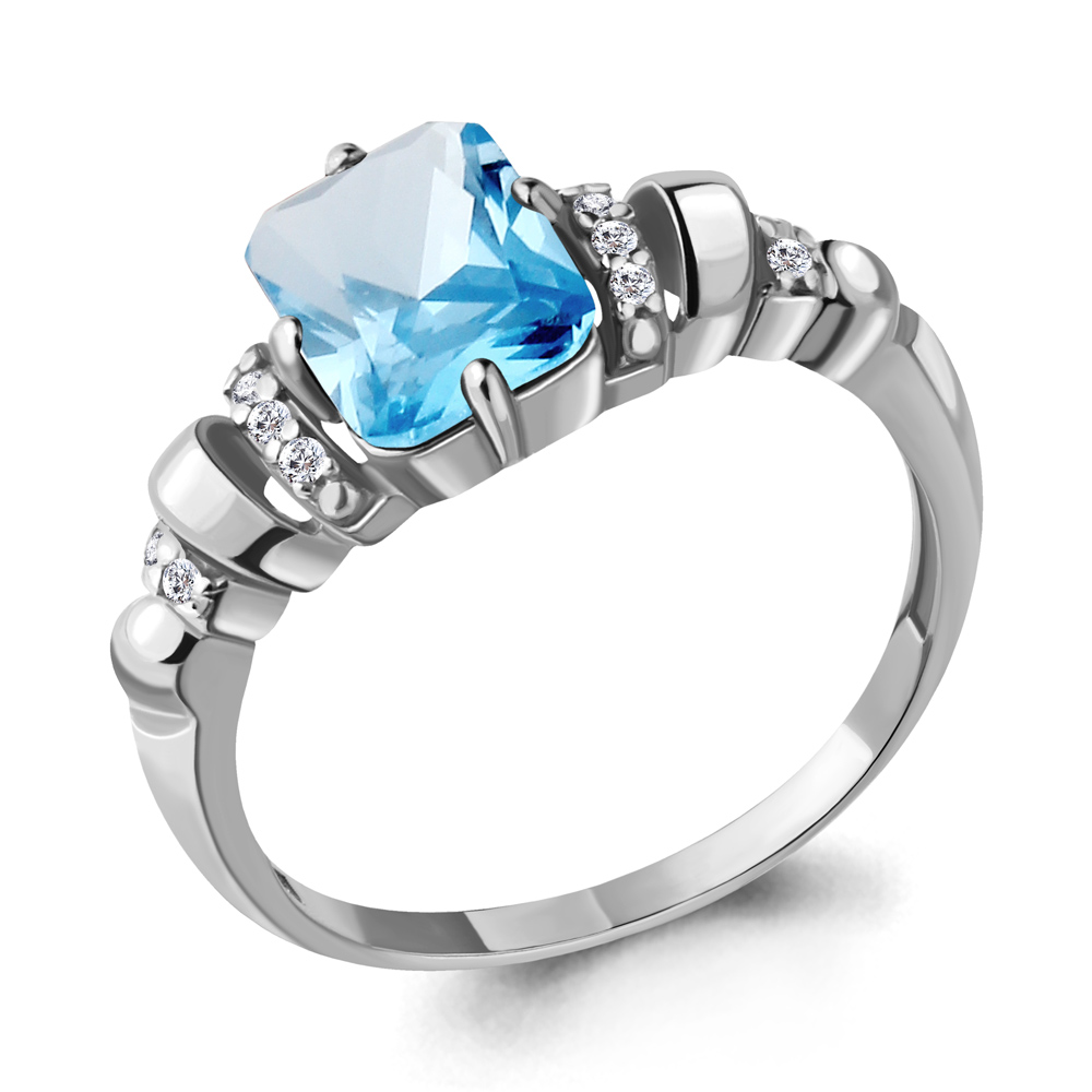 фото Кольцо из серебра с топазом р. 18 aquamarine 6914492а_925_р