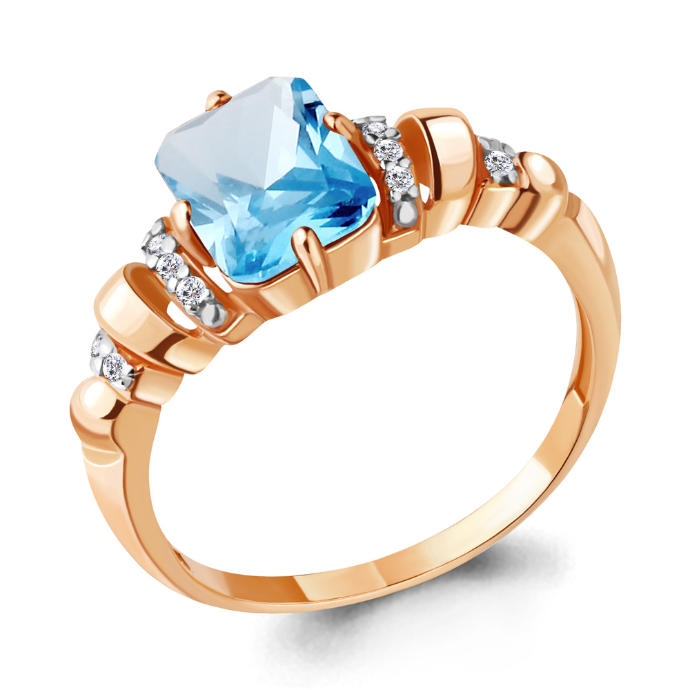 фото Кольцо из серебра с топазом р. 18,5 aquamarine 6914492а_925_з