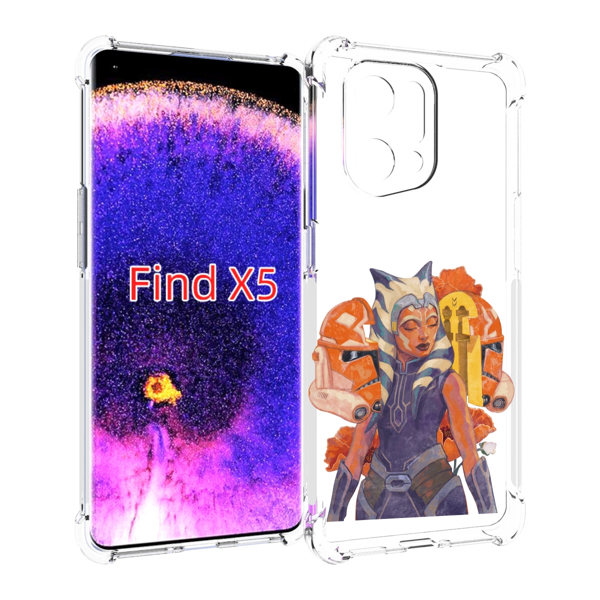 

Чехол MyPads тогрута-асока-тано для Oppo Find X5, Прозрачный, Tocco