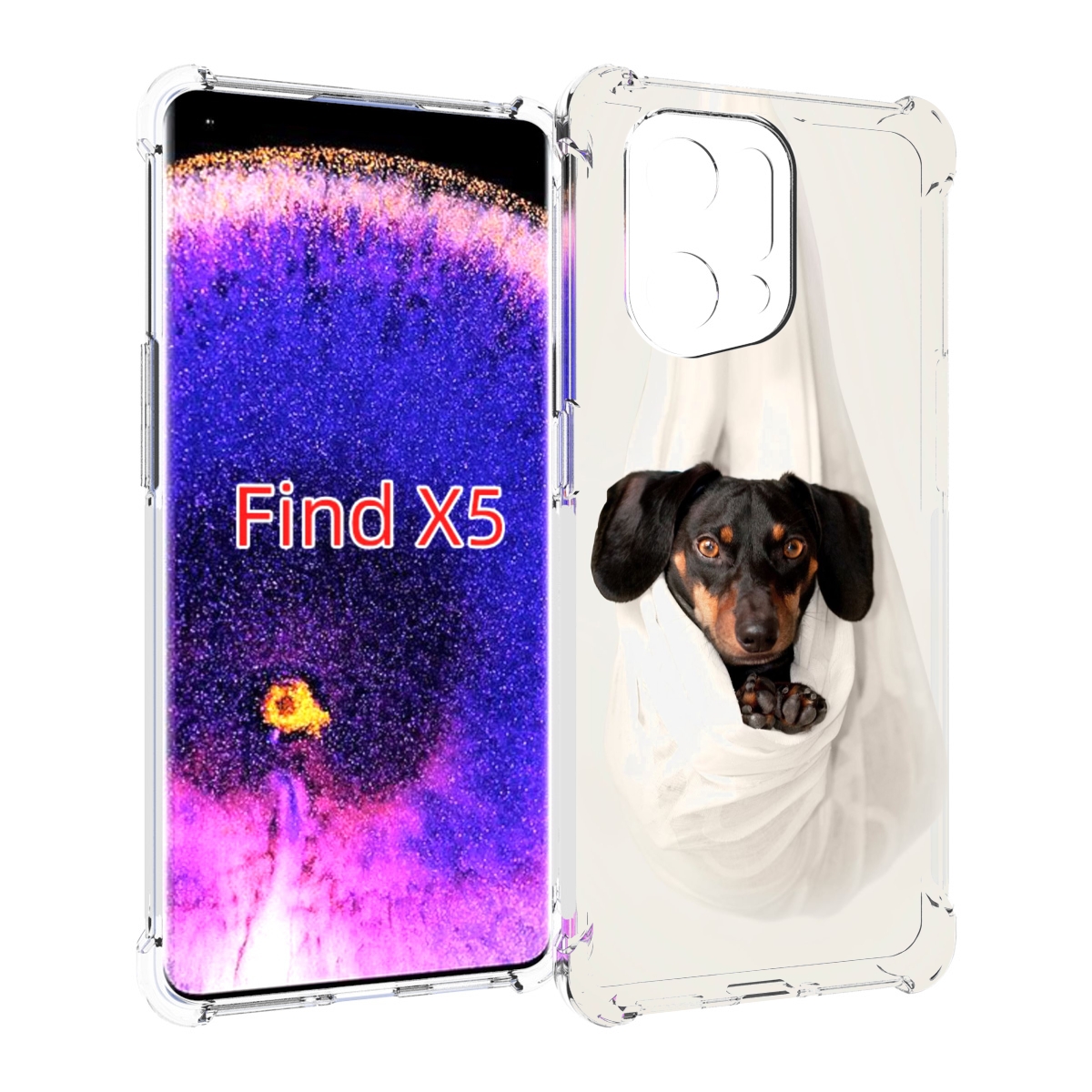 

Чехол MyPads такса собака для Oppo Find X5, Прозрачный, Tocco