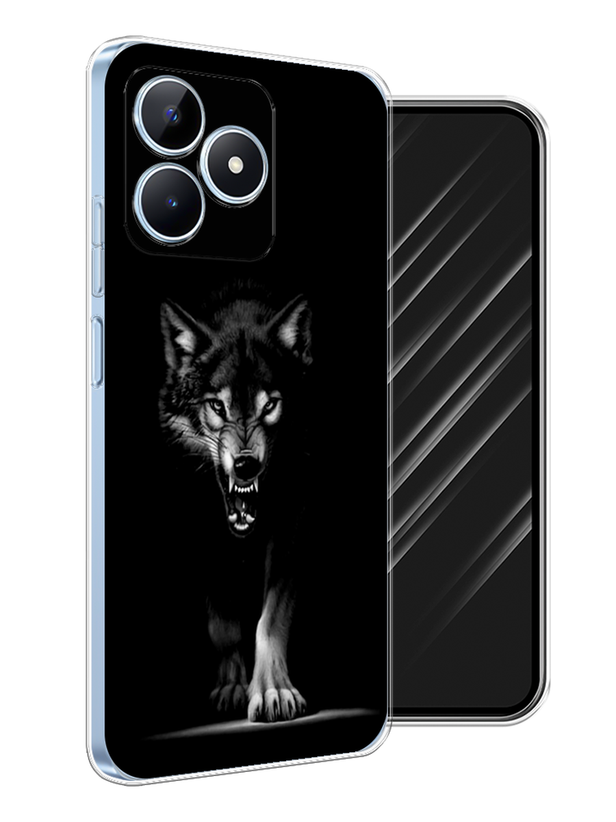 

Чехол Awog на Realme C60 "Волк выходит из ночи", Серый;черный;белый, 2516550-1
