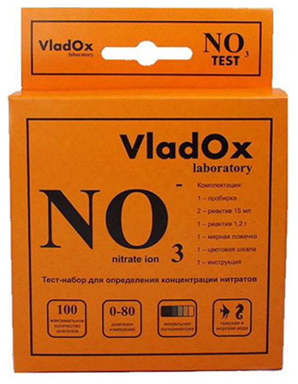 Тест для измерения концентрации нитратов в воде VladOx, NO3,100 измерений