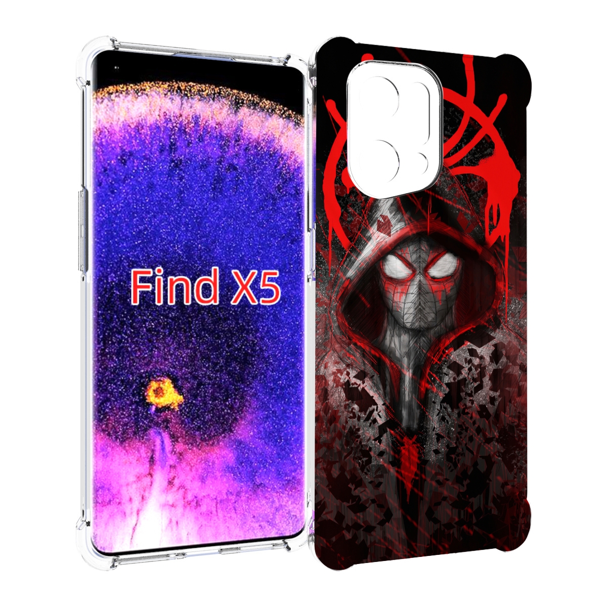 

Чехол MyPads страшный человек паук мужской для Oppo Find X5, Прозрачный, Tocco