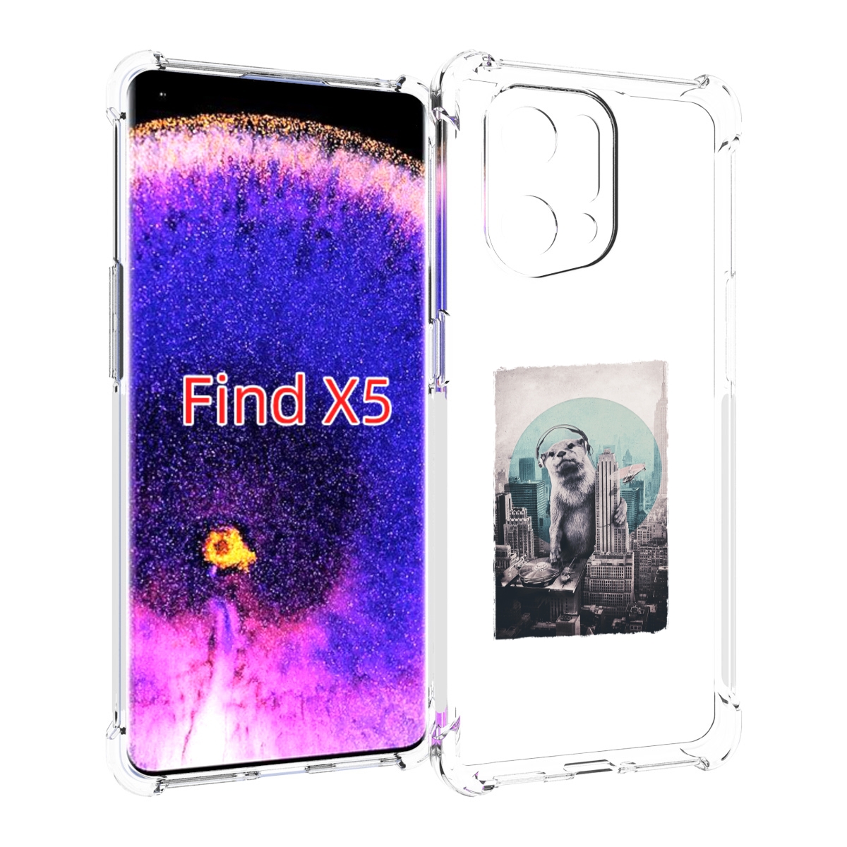 

Чехол MyPads выдра в городе для Oppo Find X5, Прозрачный, Tocco