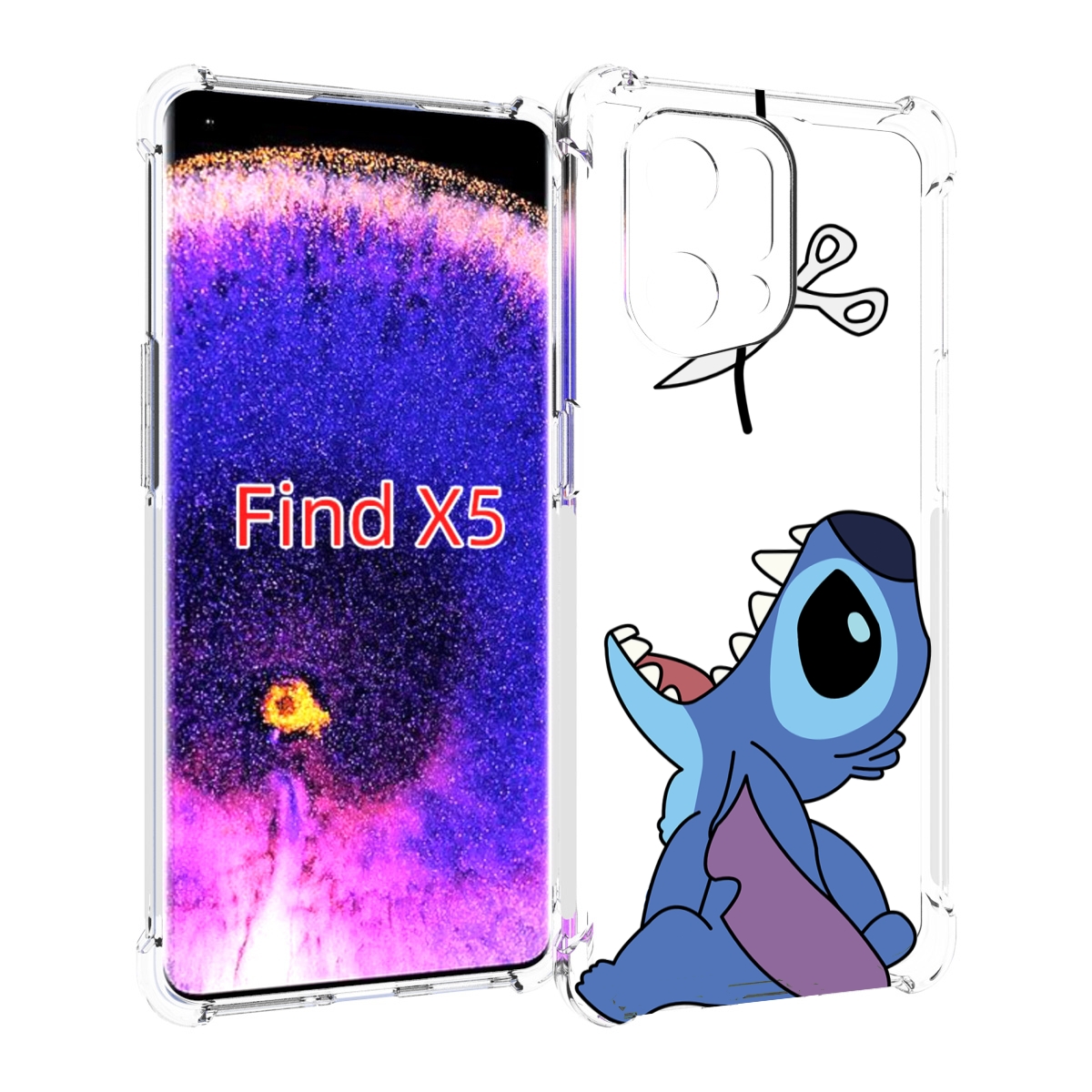 

Чехол MyPads стич-с-ножницами для Oppo Find X5, Прозрачный, Tocco