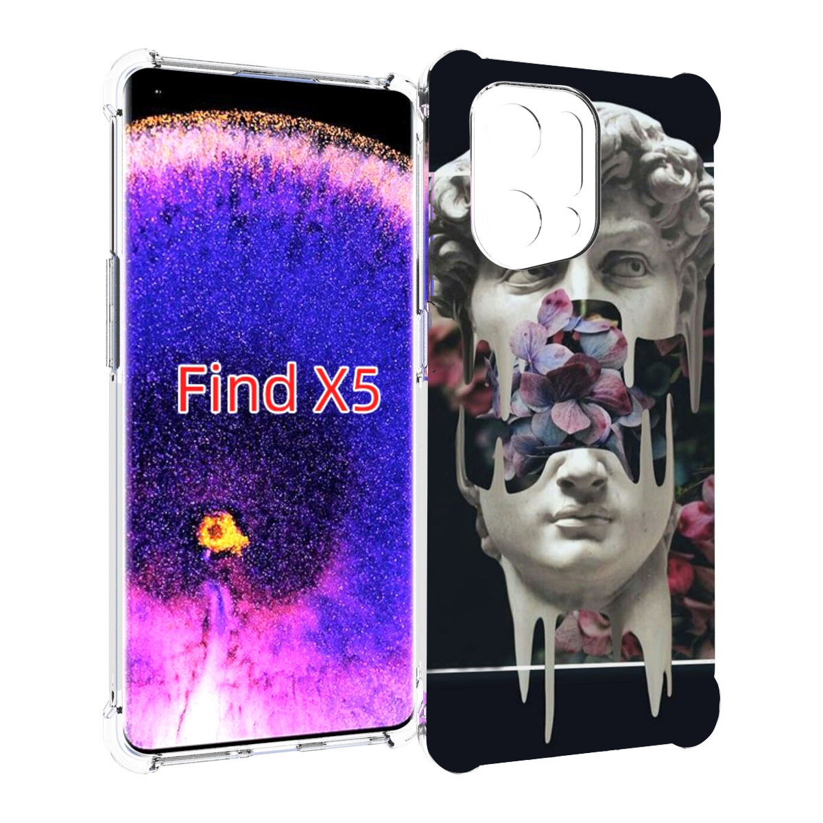 

Чехол MyPads статуя-с-цветами-внутри для Oppo Find X5, Прозрачный, Tocco