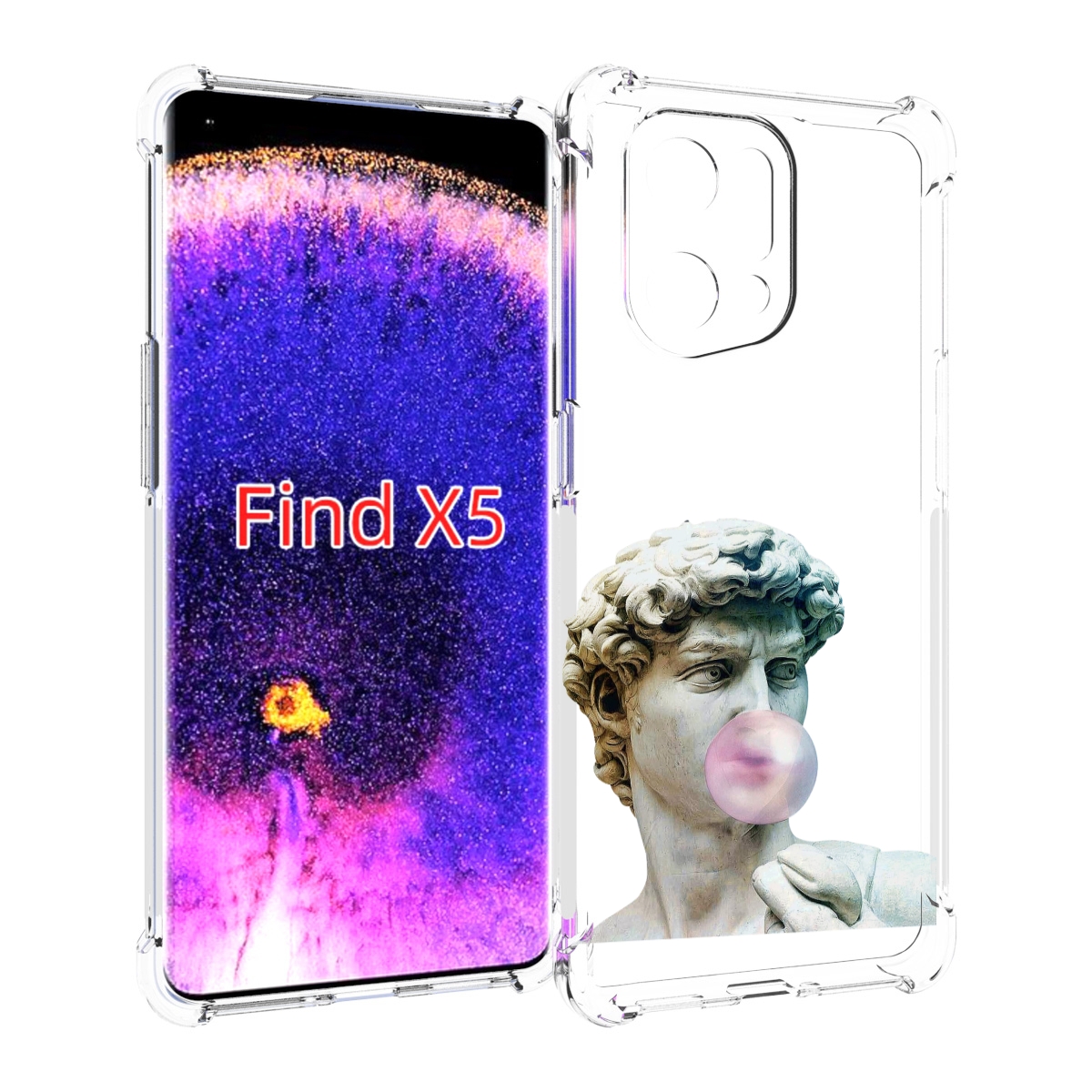 

Чехол MyPads статуя-с-жвачкой для Oppo Find X5, Прозрачный, Tocco