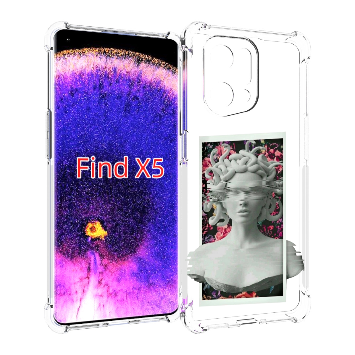 

Чехол MyPads статуя-медузы для Oppo Find X5, Прозрачный, Tocco