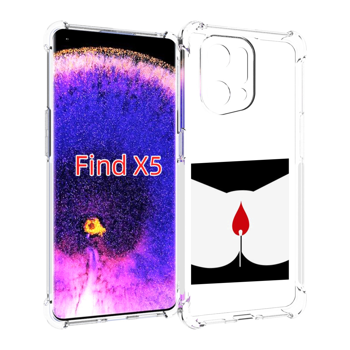 

Чехол MyPads спичка горит для Oppo Find X5, Прозрачный, Tocco