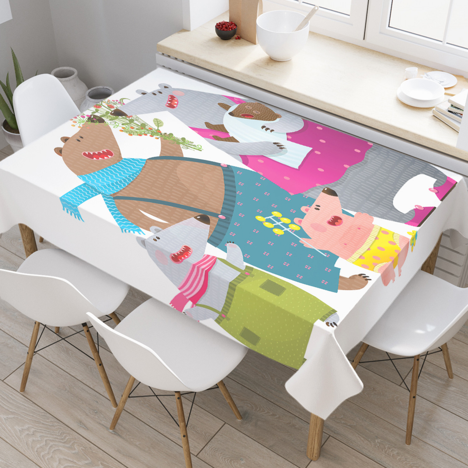 

Скатерть прямоугольная JoyArty "Большая семья" из оксфорда, 180x145 см, Коричневый, Большая семья