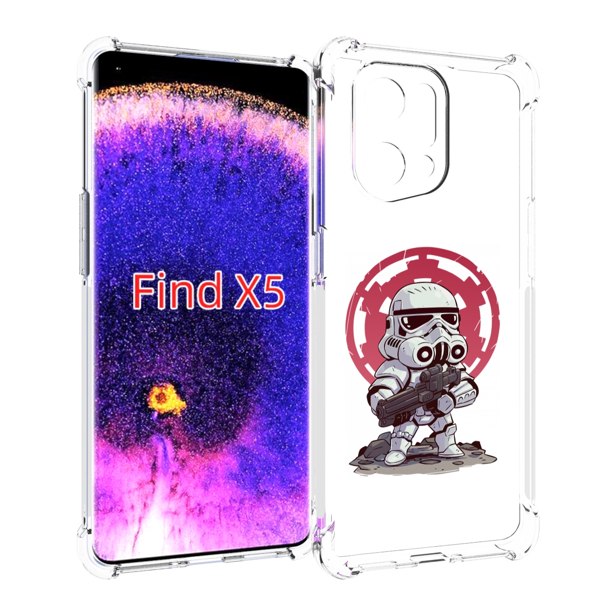 

Чехол MyPads солдат-из-старварс для Oppo Find X5, Прозрачный, Tocco