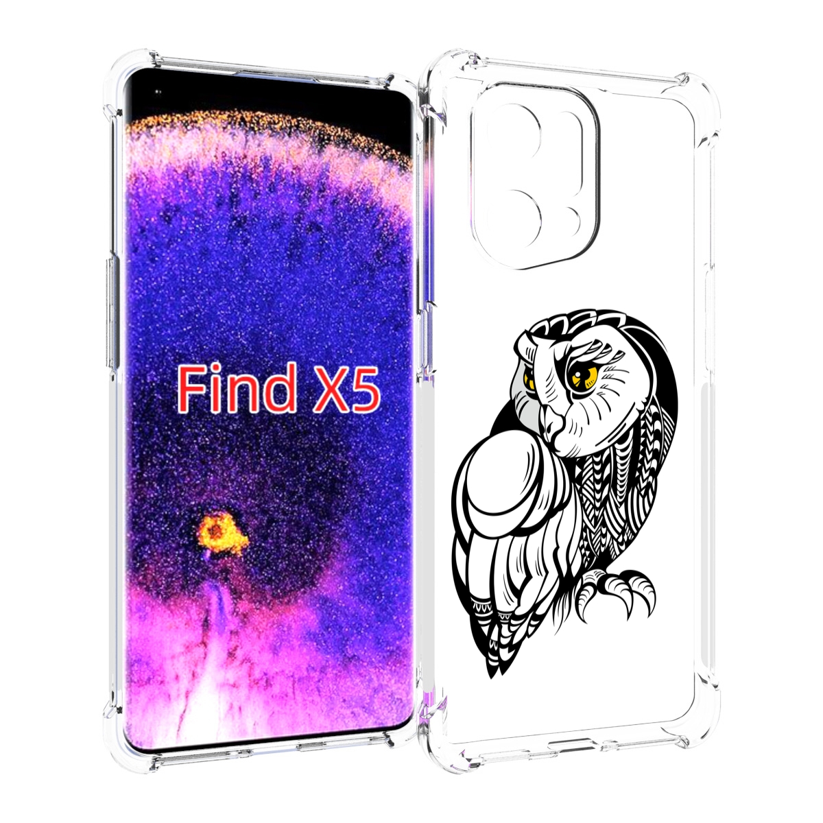 

Чехол MyPads сова-красотка для Oppo Find X5, Прозрачный, Tocco