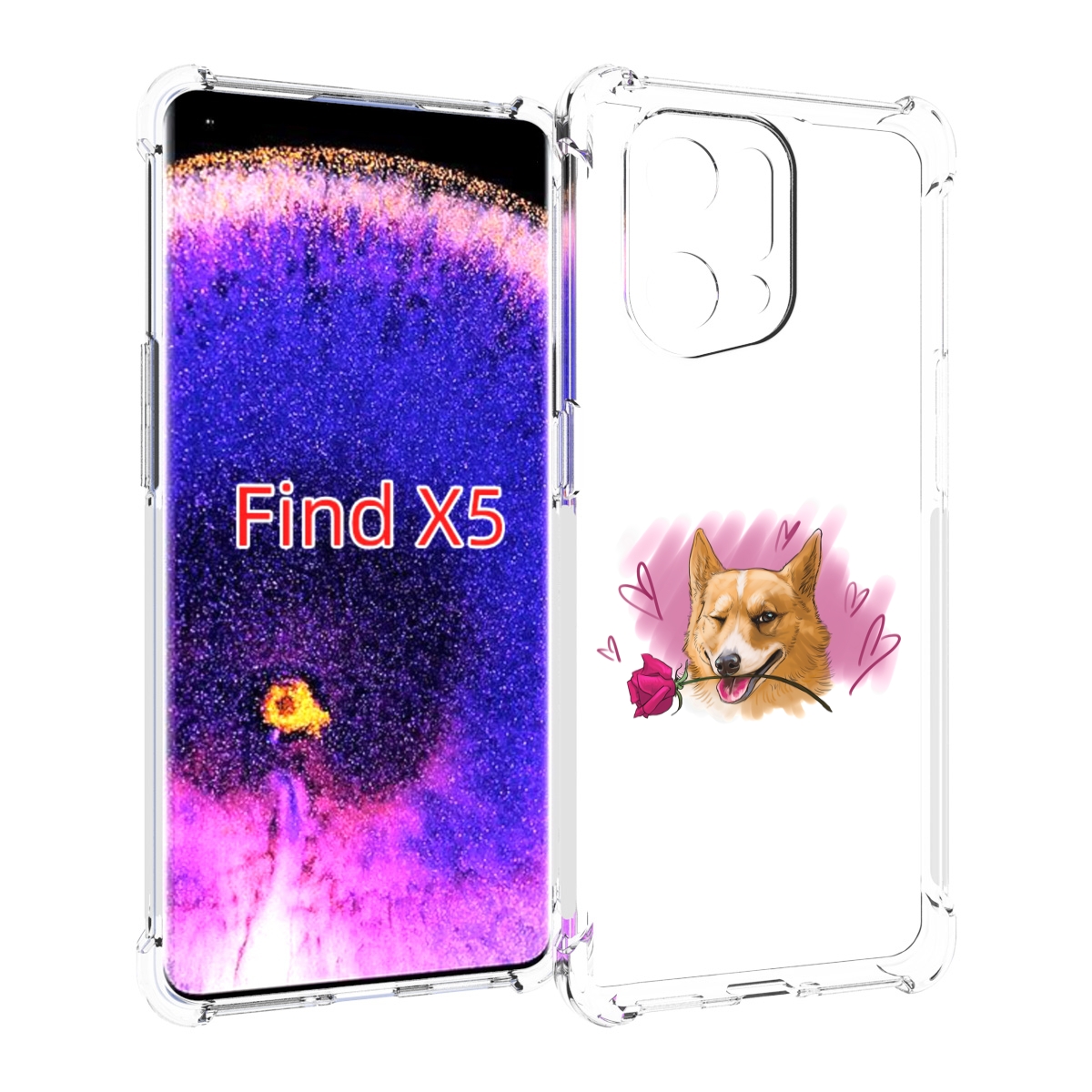 

Чехол MyPads собачка-с-розочкой для Oppo Find X5, Прозрачный, Tocco