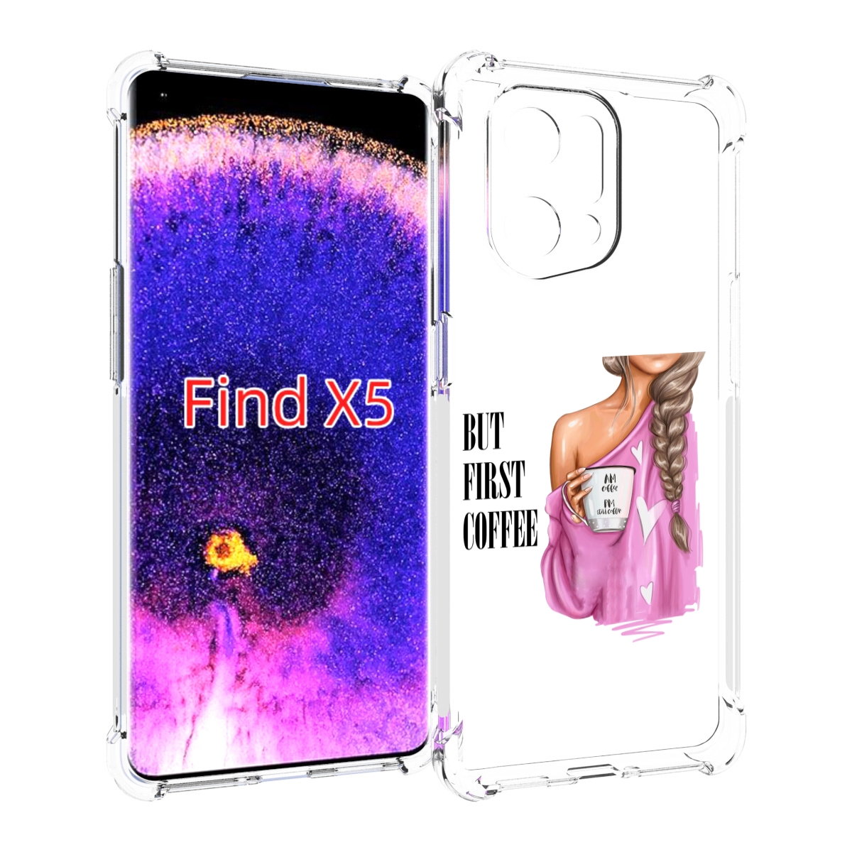 

Чехол MyPads сначала-кофе для Oppo Find X5, Прозрачный, Tocco
