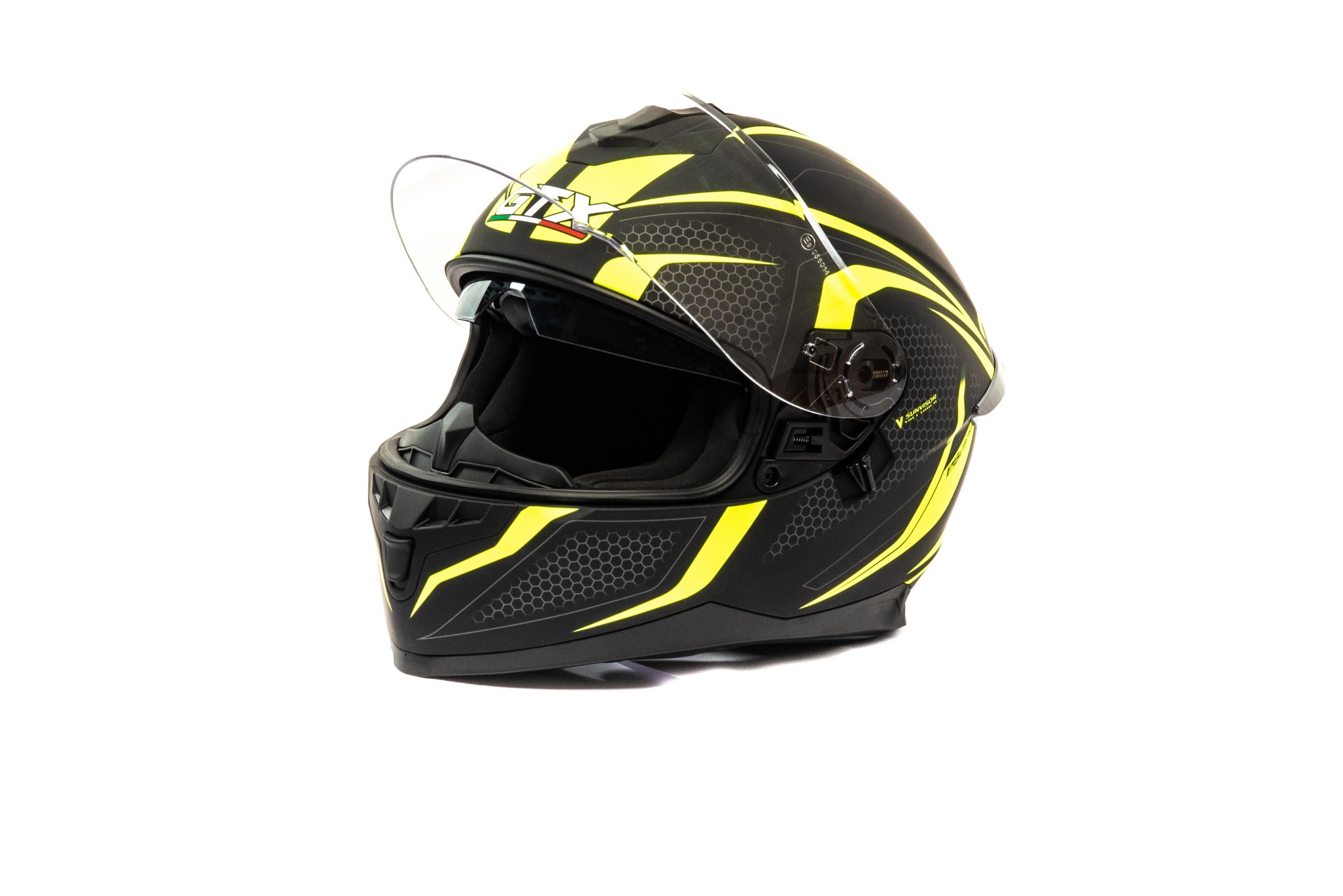 

Шлем мото интеграл GTX 5672 (L) #5 BLACK/FLUO YELLOW/GREY