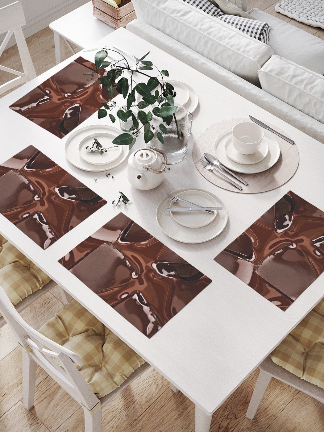 

np_84847 МУЛЬТИ Комплект салфеток с фотопринтом 46x32 см 4 шт., Коричневый