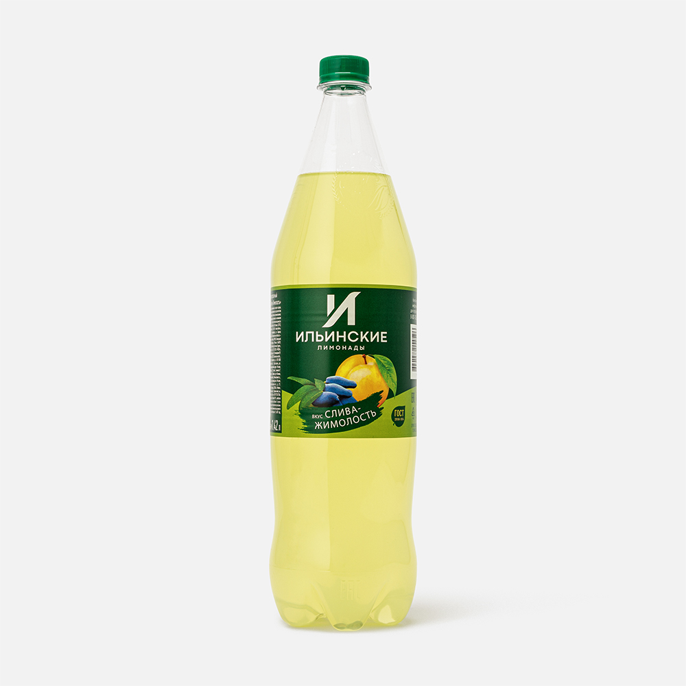 Напиток Ильинские лимонады, слива и жимолость, с газом, 1,42 л