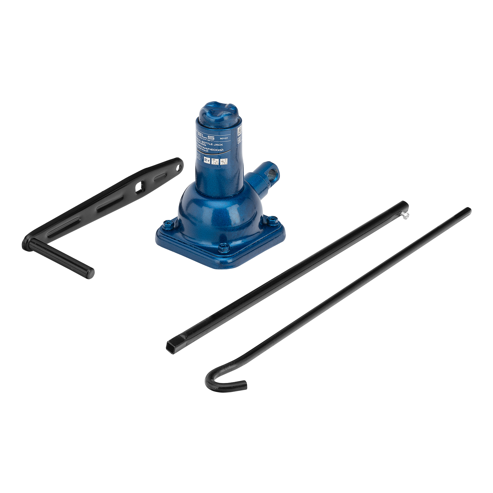 Домкрат STELS 50101 механический бутылочный, 2 т, h подъема 160–325 мм, (домкрат, ручка)