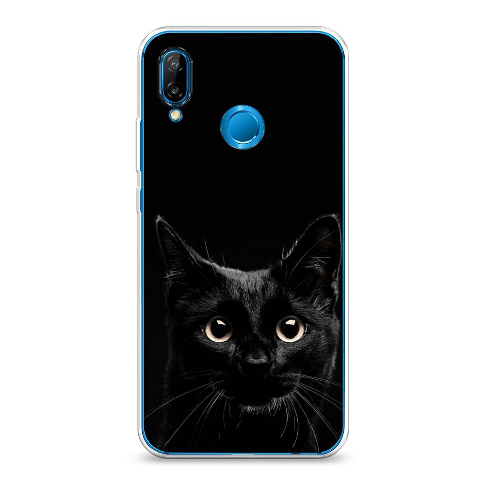 

Чехол Awog на Huawei Nova 3E "Добрый кот", Черный, 65650-1