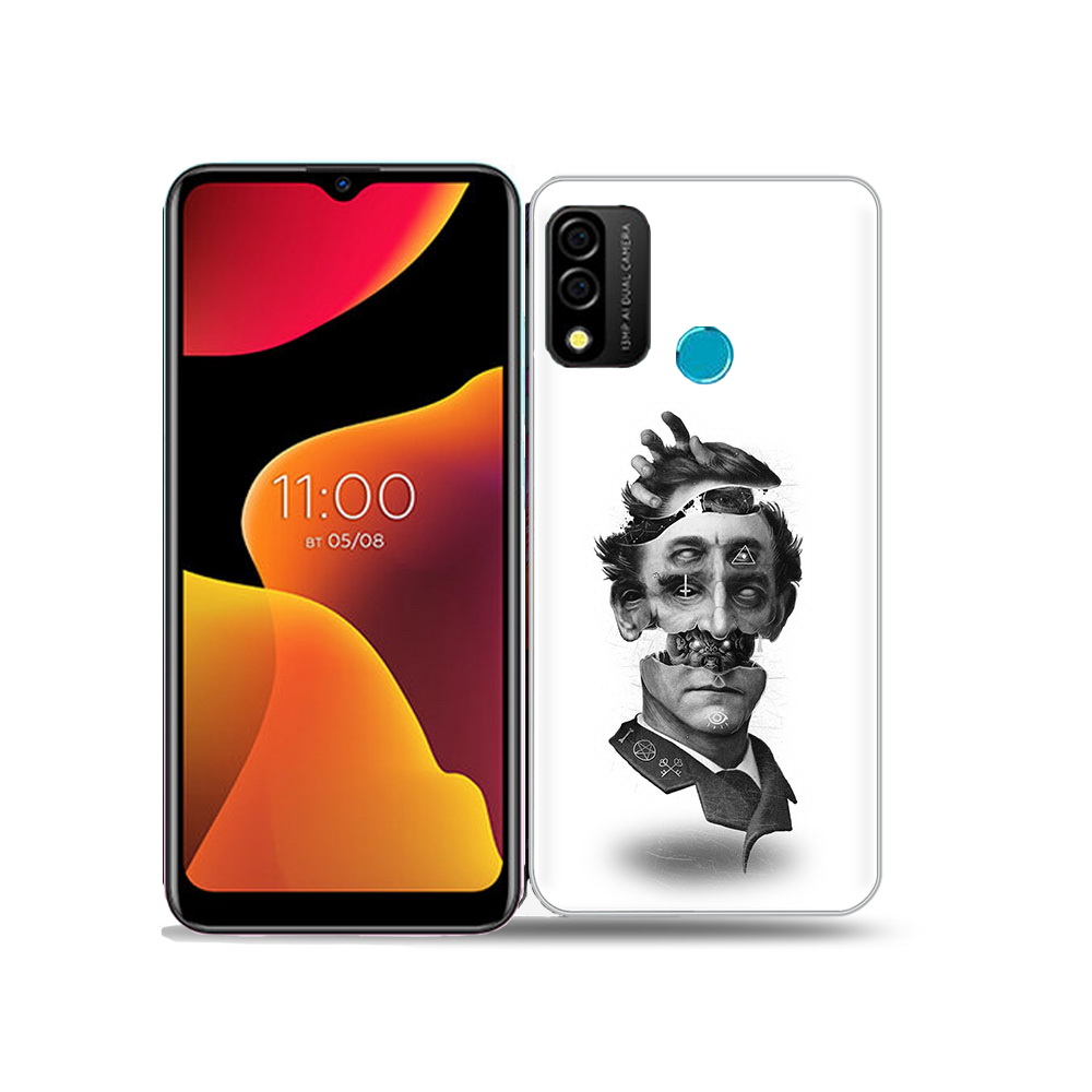 

Чехол MyPads Tocco для BQ 6645L Element страшное лицо абстракция, Прозрачный, Tocco