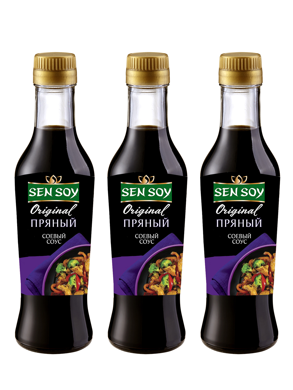 фото Соус sen soy пряный в стеклянной бутылке 3 штуки по 250 мл sen soy premium