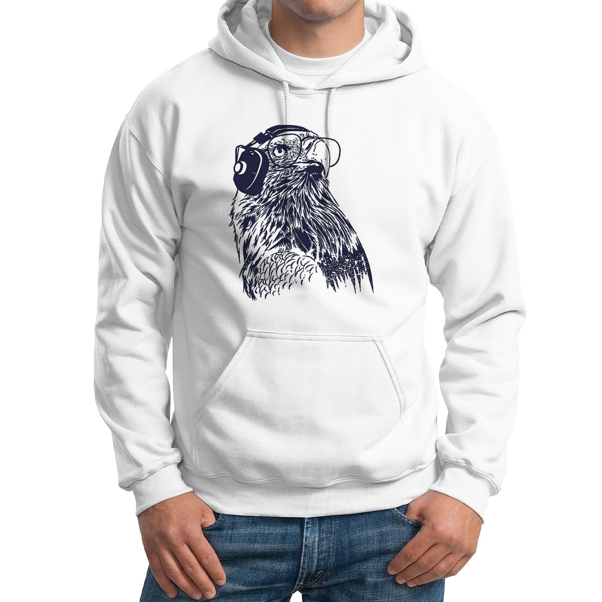 

Худи унисекс CoolPodarok Птица белое 52 RU, M0114302