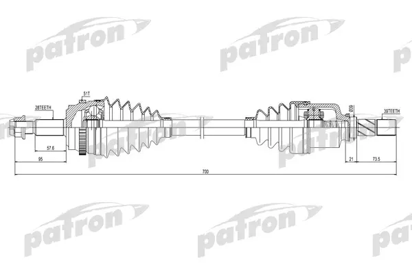 

Приводной вал PATRON PDS0431