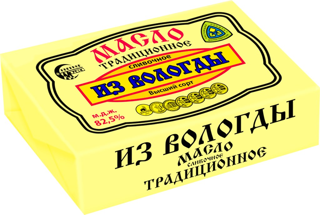 фото Масло сливочное северное молоко из вологды традиционное 82,5%, 100 г