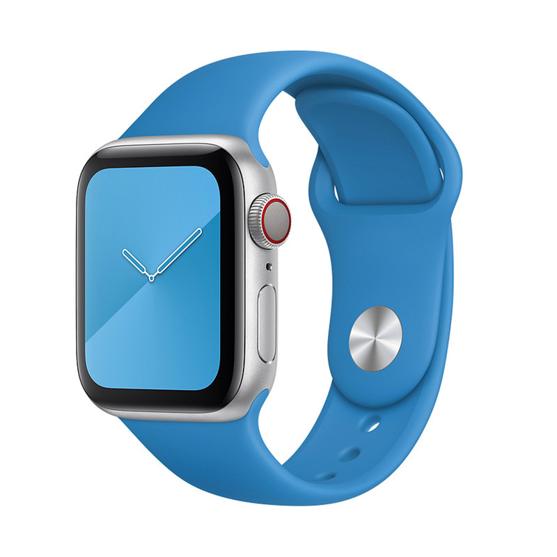 

Ремешок для Apple watch 42 mm/44 mm, Ремешок силиконовый Surf Blue Sport Band (Синий прибой) Apple Watch 44mm