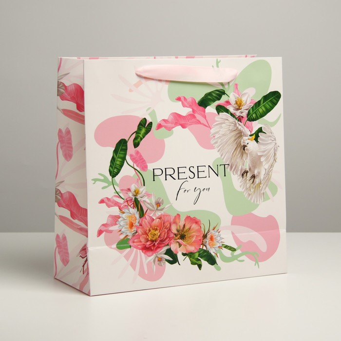 

Пакет Дарите Счастье Present for you 30  30  12 см, Розовый