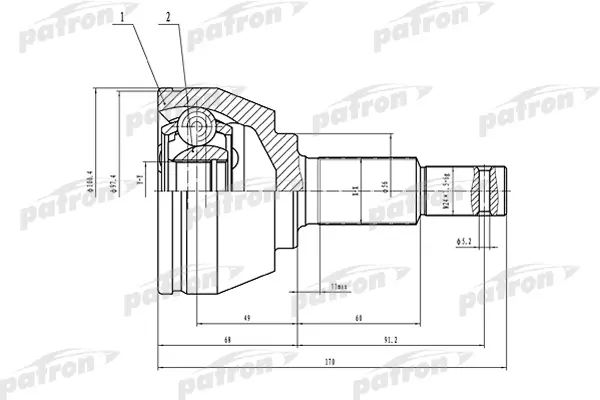 

ШРУС наружный 32x56x27 NISSAN MURANO Z51 07- PATRON PCV1537