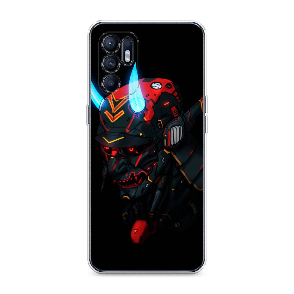 фото Силиконовый чехол "неоновый самурай" на oppo reno 6 awog