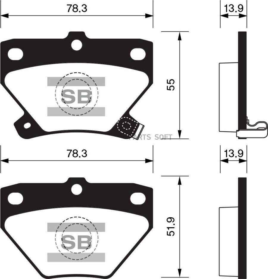 

Колодки Тормозные Toyota Celica 99-, Corolla 01-02, Corolla Verso, Prius, Yaris Sangsin Br